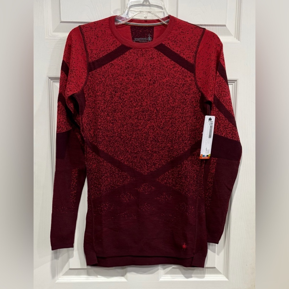 SmartWool Women's Medium Intraknit Merino 200 Base Layer Top Red Scarlet NWT